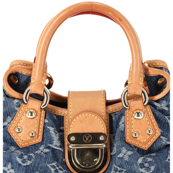 Louis Vuitton Monogram Blue Denim Monogram Small Handbag Pleaty Satchel M95020 - Picture 2 of 9